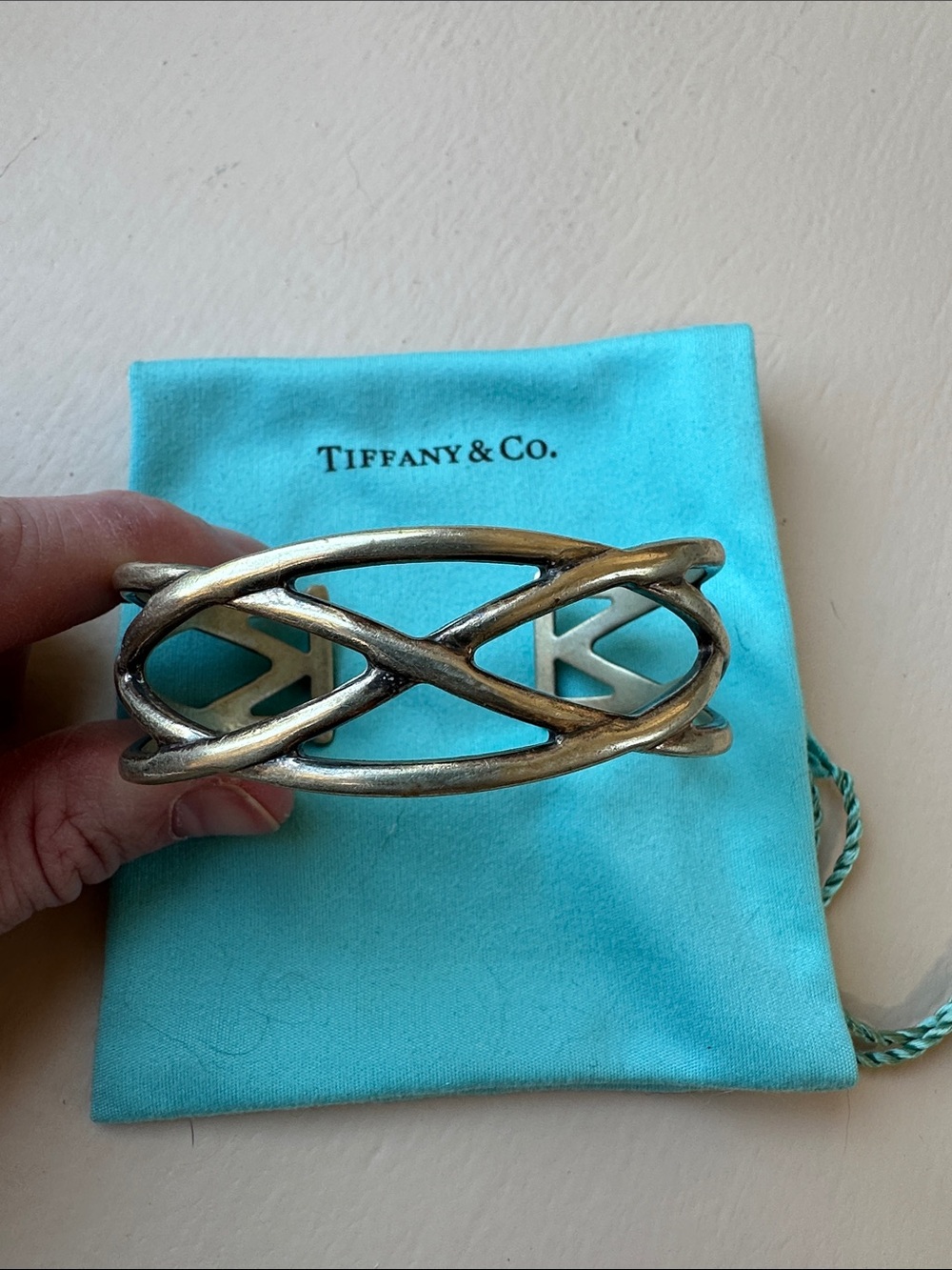 Tiffany & Co. Sterling Silver Celtic Knotwork Cuff Bracelet